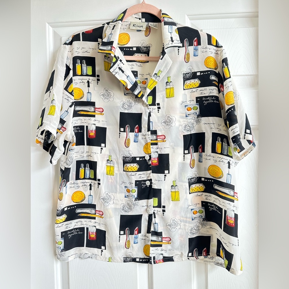 Riva 100% Silk Beauty Theme Blouse